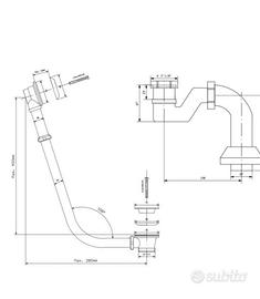 Retro sifone per vasca da bagno