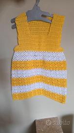 Vestito di cotone bimba uncinetto,fatto a mano