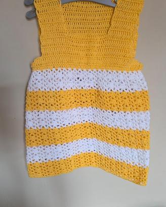 Vestito di cotone bimba uncinetto,fatto a mano