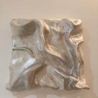 Quadro astratto 3D, grigio metallico, tecnica mist