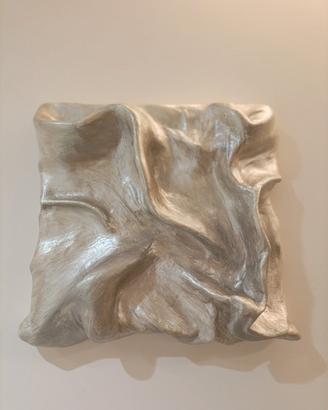 Quadro astratto 3D, grigio metallico, tecnica mist