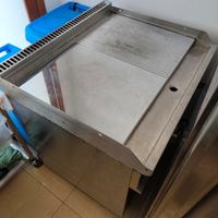 Fry Top piastra gas liscio + rigato cromato 