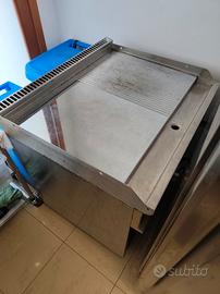 Fry Top piastra gas liscio + rigato cromato 