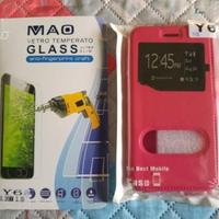 Cover + pellicola in vetro per Huawei y6