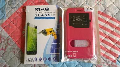 Cover + pellicola in vetro per Huawei y6