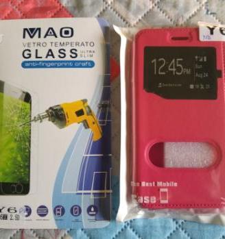 Cover + pellicola in vetro per Huawei y6