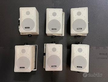 6 Casse Passive bianche Teac con staffa