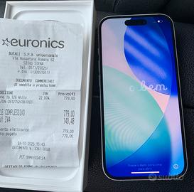 Iphone 16 bianco 128 gb batteria 100% 90 cicli
