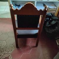 Poltrona capotavola o da studio in noce