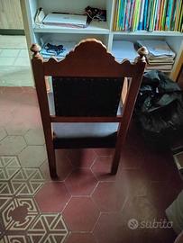 Poltrona capotavola o da studio in noce