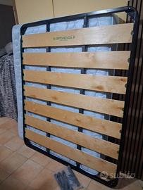 letto in ferro battuto con rete e materasso 