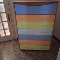 Settimino con cassetti colorati