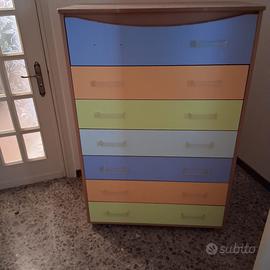 Settimino con cassetti colorati