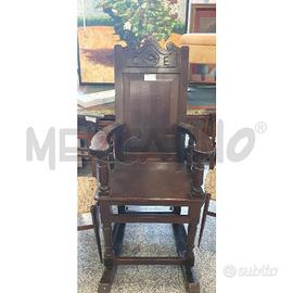 SEDIA DONDOLO ARTIGIANALE LEGNO