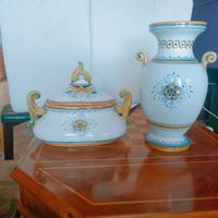 Vaso e biscottiera ceramica Deruta