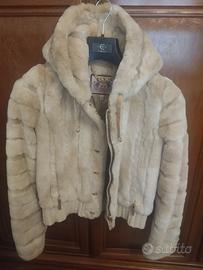 Giacca donna  pelliccia sintetica con cappuccio