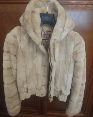 Giacca donna  pelliccia sintetica con cappuccio