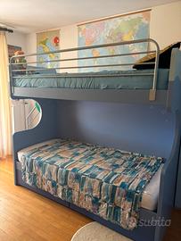 Letto a castello blu