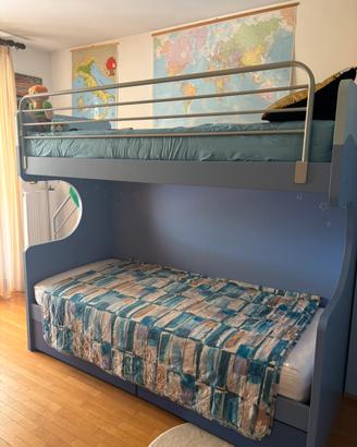 Letto a castello blu