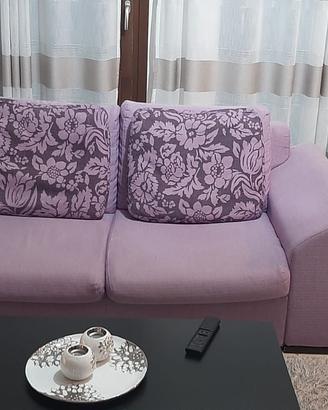 Coppia di Divani in tessuto Viola - 3 e 2 posti
