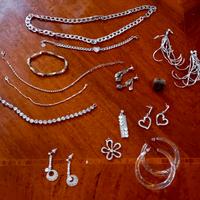 Gioielli bigiotteria vintage/anni 90 color argento