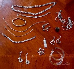 Gioielli bigiotteria vintage/anni 90 color argento
