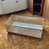 Portavasi rettangolare con rotelle