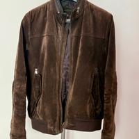 Giacca in pelle stile bomber da uomo tg 54