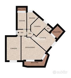 LUMINOSO QUADRILOCALE IN TRIANTE CON BOX