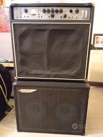 amplificatore basso combo + cassa 2 x 10