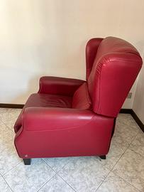 Poltrona reclinabile Natuzzi rossa