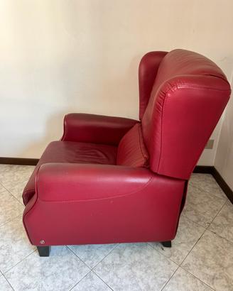 Poltrona reclinabile Natuzzi rossa
