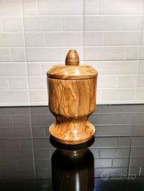 Contenitore in legno di ulivo cucina barattolo