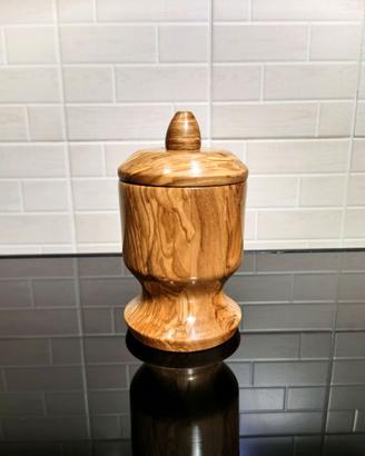 Contenitore in legno di ulivo cucina barattolo