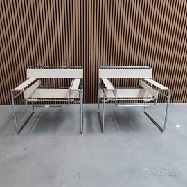 KNOLL 2  WASSILY B3 NUOVE in cuoio bianco