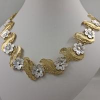 Girocollo floreale argento 