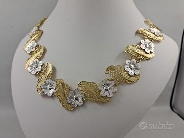 Girocollo floreale argento 