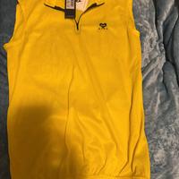 Maglia da bicicletta smanicata gialla XL