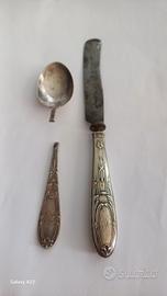 cucchiaio e coltello argento 800