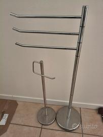 Set Piantana porta asciugamani e rotolo da terra 