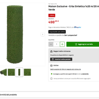 Rotolo intero erba sintetica 1x20m 20mm verde