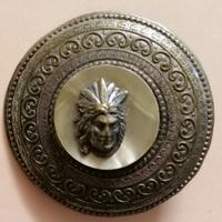 Spilla Vintage Scudo Indian Chief Beautiful  Brooc