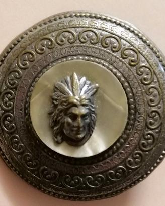 Spilla Vintage Scudo Indian Chief Beautiful  Brooc