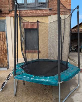 Trampolino elastico Rotondo con rete di protezione