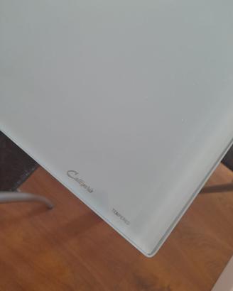 Tavolo Calligaris vetro temperato azzurro + 6sedie