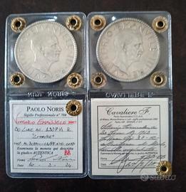 Coppia monete 20 lire argento 1927-1928 " LITTORI"