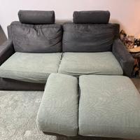 Divano 3 posti con pouf