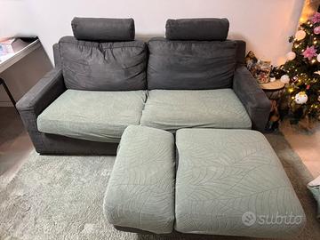 Divano 3 posti con pouf