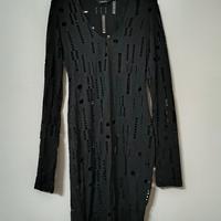 Mini abito nero traforato