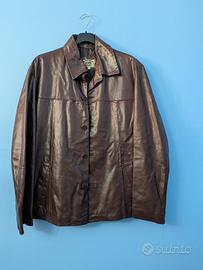 Giacca in vera pelle marrone anni 60- Taglia M